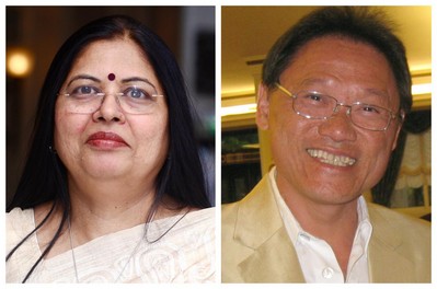 (左起) 美國寶石學協會（GIA) 印度及中東分會常務董事 Nirupa Bhatt 及國際珠寶首飾聯合會（CIBJO) 董事并泰國珠寶商協會（TGJTA) 顧問 Vichian Veerasaksri
