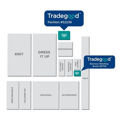 圖二：Tradegood展位示意圖  (展團展位號為52239，配對展位號為51725)